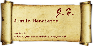 Justin Henrietta névjegykártya