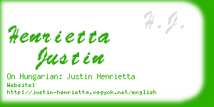 henrietta justin business card